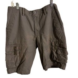 Rugged Wear Mens  Cargo Shorts  Size 34 Gray Utility Pockets Outdoors